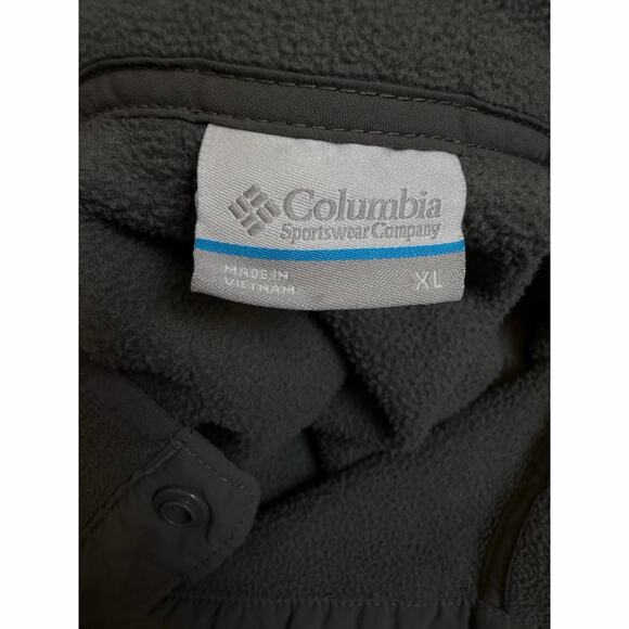 Columbia Men XL Fleece Pullover Blue Gray Steens Half Snap Sweater Pullover - Picture 3 of 5